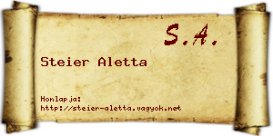 Steier Aletta névjegykártya